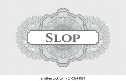 Grey abstract linear rosette with text Slop inside
