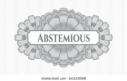 Grey abstract linear rosette with text Abstemious inside
