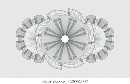 Grey abstract linear rosette. Vector Illustration. Detailed.