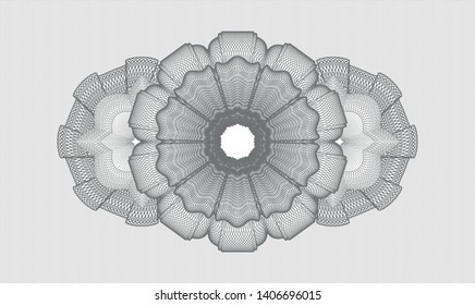 Grey abstract linear rosette. Vector Illustration. Detailed.