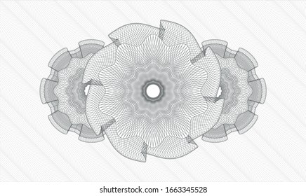 Grey abstract linear rosette. Vector Illustration. Detailed.