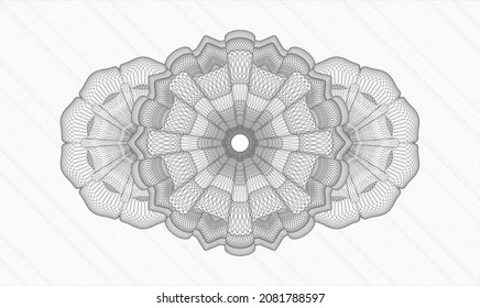 Grey abstract linear rosette. Vector Illustration. Detailed 