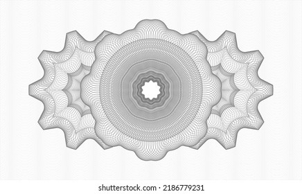 Grey abstract linear rosette. Vector Illustration. Detailed 