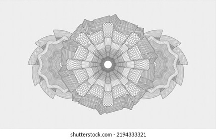 Grey Abstract Linear Rosette. Vector Illustration. Detailed 