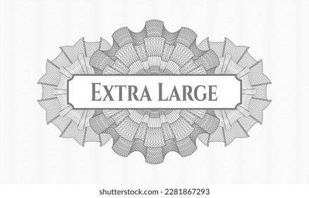 Grey abstract linear rosette. Vector Illustration. Detailed with text Extra Large inside