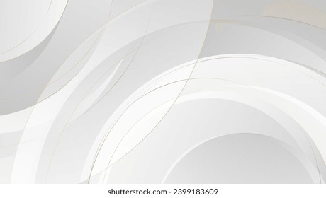 Grey abstract minimal circles and golden lines geometric background. Vector graphic design