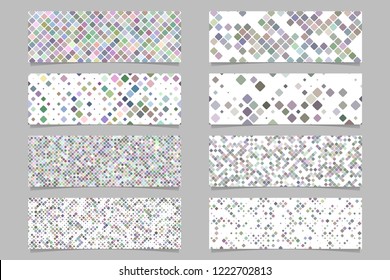 Grey abstract modern diagonal rounded square pattern banner background design set