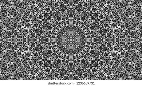 Grey abstract petal kaleidoscope mandala geometry background - oriental vector graphic design