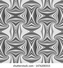 Grey abstract psychedelic seamless striped vortex pattern background design - vector graphic from curved rays