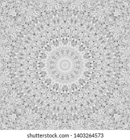 Grey abstract repeating curved triangle mosaic tile kaleidoscope mandala pattern wallpaper - tribal vector background graphic
