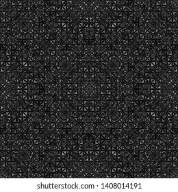 Grey abstract repeating curved triangle mosaic kaleidoscope wallpaper pattern - geometrical vector background design