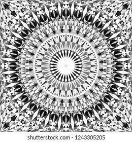 Grey abstract repeating triangle mosaic kaleidoscope mandala pattern wallpaper - geometric vector background design