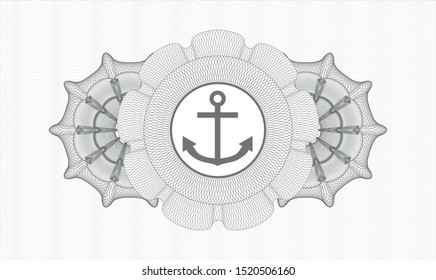 Grey abstract rosette with anchor icon inside