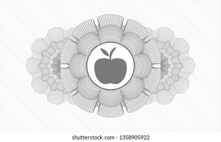 Grey abstract rosette with apple icon inside