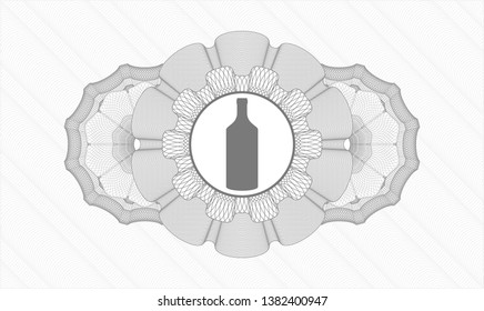 Grey abstract rosette with bottle icon inside