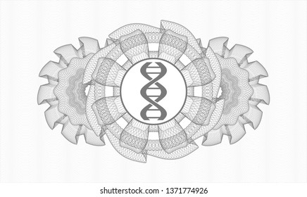 Grey abstract rosette with dna icon inside