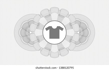 Grey abstract rosette with shirt icon inside