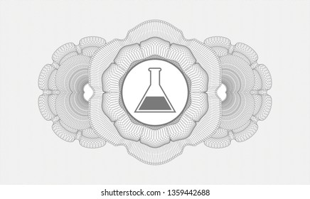 Grey abstract rosette with test tube icon inside