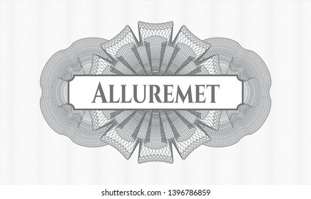 Grey abstract rosette with text Alluremet inside