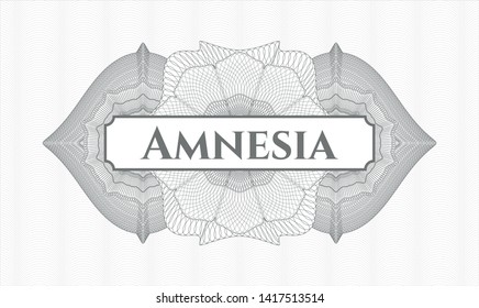 Grey abstract rosette with text Amnesia inside