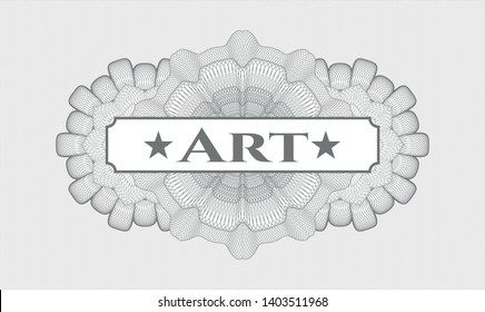 Grey abstract rosette with text Art inside