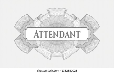 Grey abstract rosette with text Attendant inside