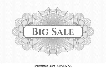 Grey abstract rosette with text Big Sale inside