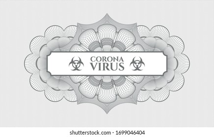 Grey abstract rosette with text Coronavirus inside