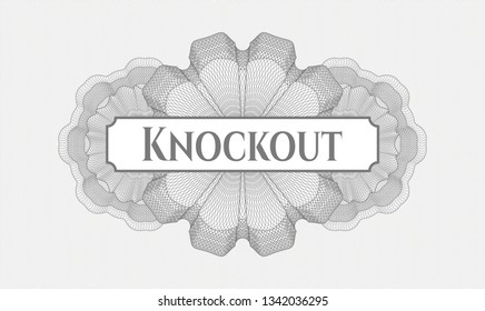 Grey abstract rosette with text Knockout inside