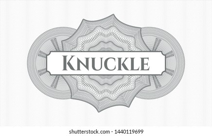 Grey abstract rosette with text Knuckle inside
