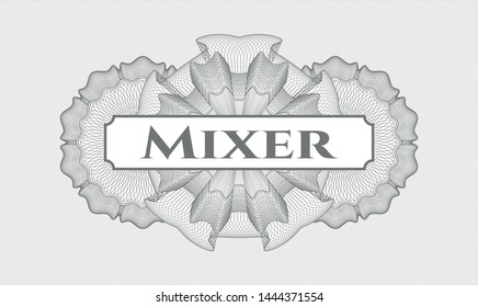 Grey abstract rosette with text Mixer inside