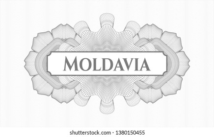 Grey abstract rosette with text Moldavia inside