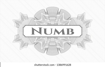 Grey abstract rosette with text Numb inside