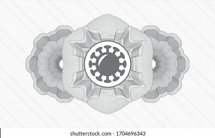 Rosette abstracto gris. Ilustración vectorial. Detallado con el icono de coronavirus dentro