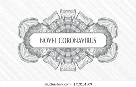 Grey abstract rosette. Vector Illustration. Detailed with text Novel Coronavirus inside