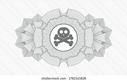 Graue abstrakte Rosette. Vektorgrafik. Detaillierte Angaben mit dem Symbol für Kreuze