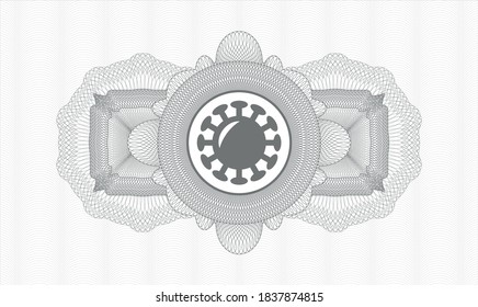 Rosette gris abstracto. Ilustración vectorial. Detallado con el icono de coronavirus dentro