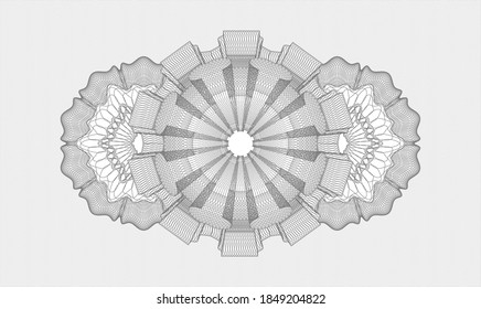 Grey abstract rosette. Vector Illustration. Detailed 