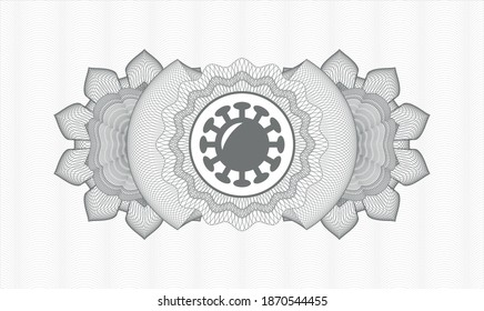 Grey abstract rosette. Vector Illustration. Detailed with coronavirus icon inside