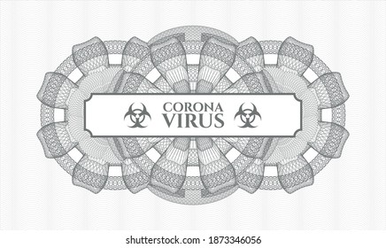 Grey abstract rosette. Vector Illustration. Detailed with text Coronavirus inside