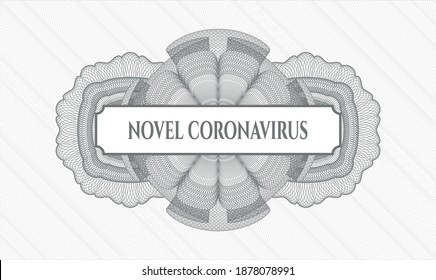 Grey abstract rosette. Vector Illustration. Detailed with text Novel Coronavirus inside