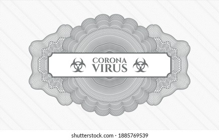 Grey abstract rosette. Vector Illustration. Detailed with text Coronavirus inside