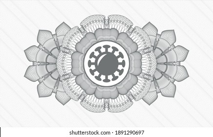 Grey abstract rosette. Vector Illustration. Detailed with coronavirus icon inside