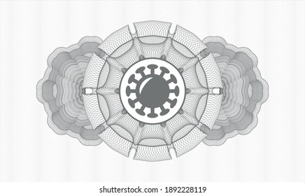 Grey abstract rosette. Vector Illustration. Detailed with coronavirus icon inside