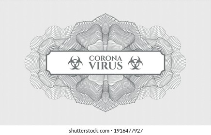 Grey abstract rosette. Vector Illustration. Detailed with text Coronavirus inside