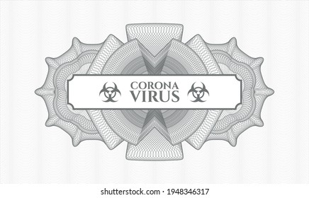Grey abstract rosette. Vector Illustration. Detailed with text Coronavirus inside