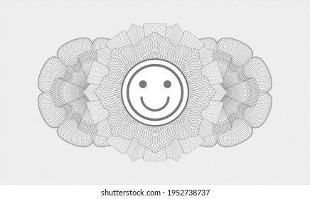 Rosette gris abstracto. Ilustración vectorial. Detallado con un icono de cara feliz dentro