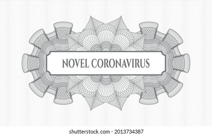 Grey abstract rosette. Vector Illustration. Detailed with text Novel Coronavirus inside