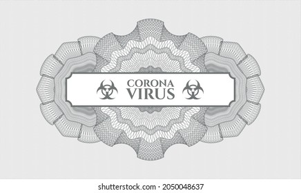 Grey abstract rosette. Vector Illustration. Detailed with text Coronavirus inside