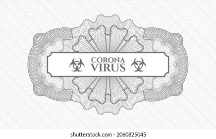 Grey abstract rosette. Vector Illustration. Detailed with text Coronavirus inside